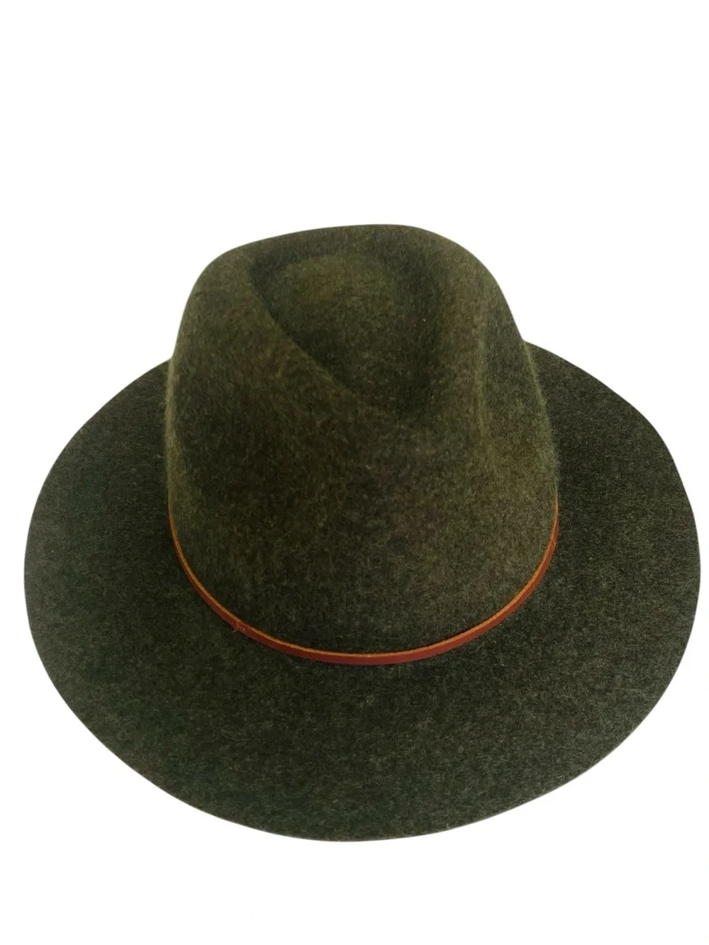 Brixton Wesley Fedora Moss Green W/ Leather Band Size 7 1/4